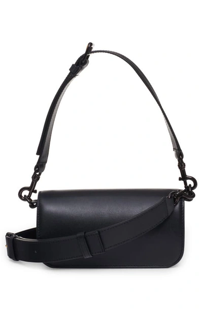 Shop Valentino Vlogo Leather Camera Crossbody Bag In 0no - Nero