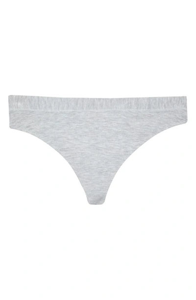 Shop Meundies Feelfree Thong In Heather Grey