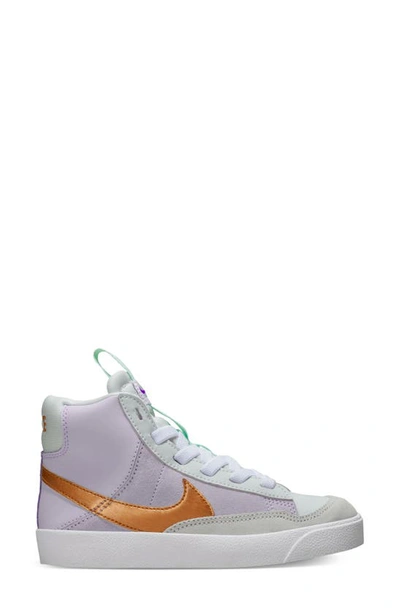 Shop Nike Kids' Blazer Mid '77 Se Sneaker In Grape/ Metallic Copper