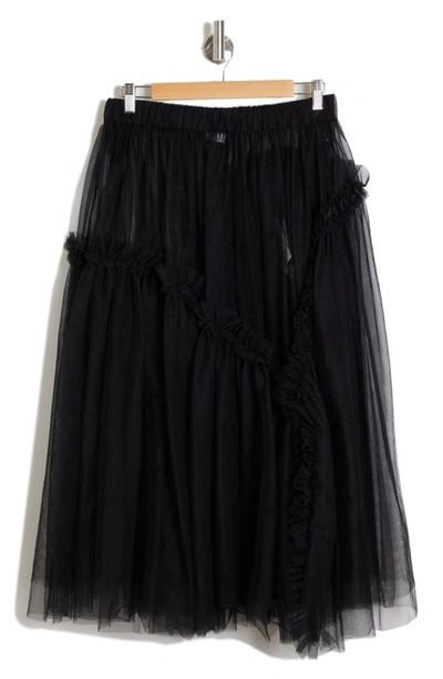 Shop Noir Kei Ninomiya Sheer Tulle Midi Skirt In Black