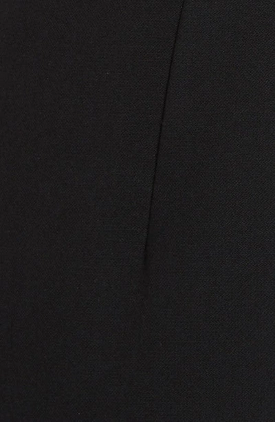 Shop Jil Sander Bow Detail Satin Trim Wool Dress In Black