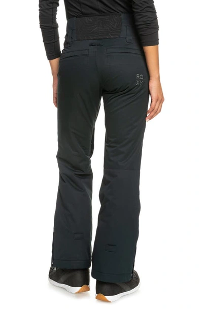 Roxy Diversion Insulated Water Repellent Snow Pants In True Black