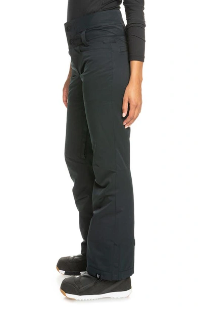 Roxy Diversion Insulated Water Repellent Snow Pants In True Black