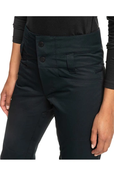Roxy Diversion Insulated Water Repellent Snow Pants In True Black