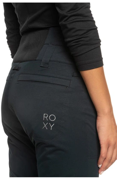 Roxy Diversion Insulated Water Repellent Snow Pants In True Black