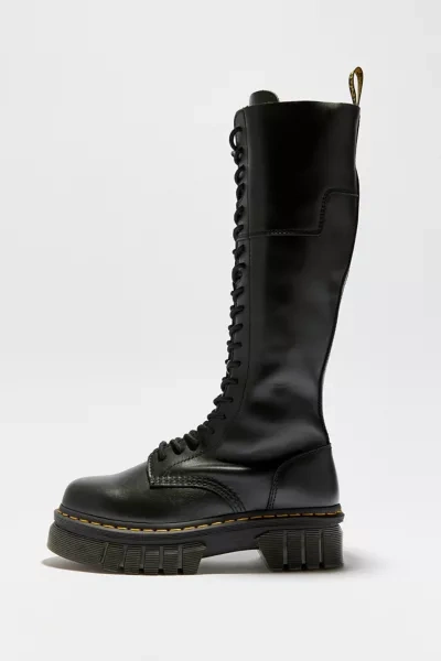 Shop Dr. Martens' Audrick Leather Knee-high Platform Boot In Black