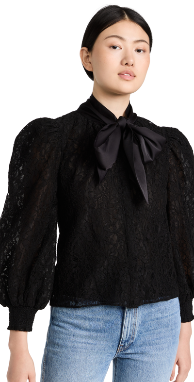 Shop Alice And Olivia Brentley Tie Neck Blouson Sleeve Blouse