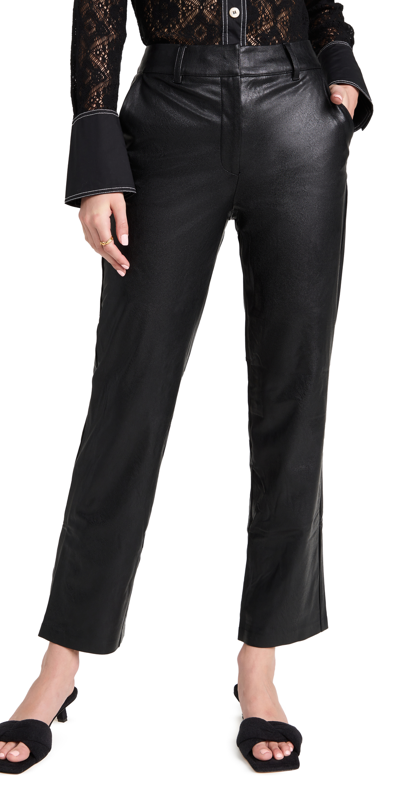 Shop Commando Faux Leather Full Length Trousers Black