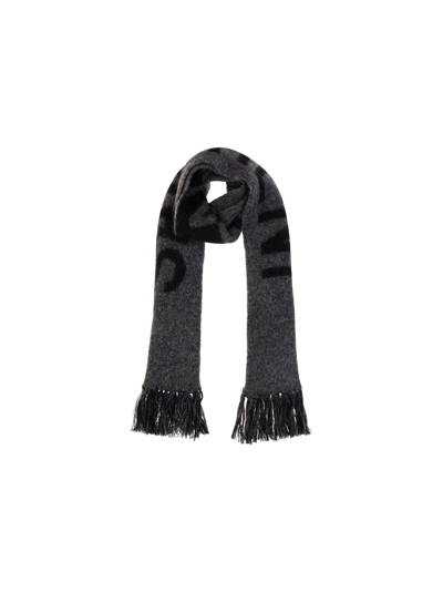 Shop Saint Laurent Echarpescarf In Black/dark Grey