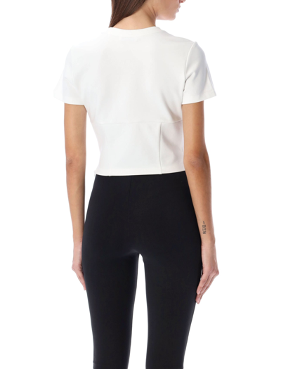 Area Crystal Pyramid Cup Short Sleeve T-shirt In White