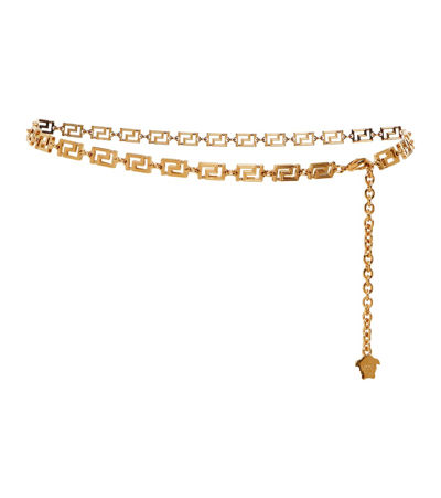 Shop Versace Greca Goddess Chain Belt In Oro