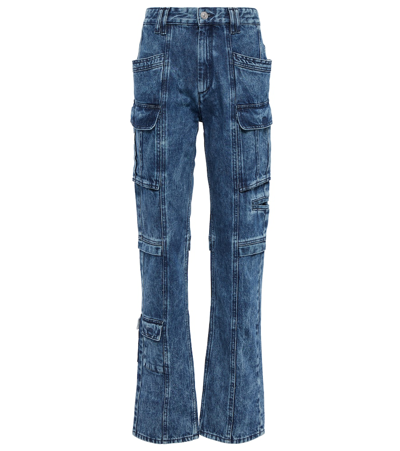 Shop Isabel Marant Vokayo High-rise Cargo Jeans In Blue