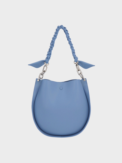 Shop Charles & Keith Cleona Braided Handle Shoulder Bag In Light Blue