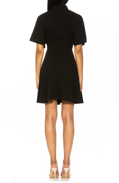 Alexia Admor Autumn Mock Neck Fit & Flare Dress In Black