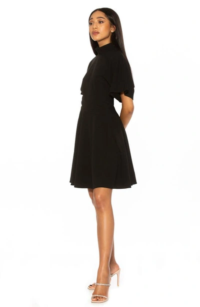 Alexia Admor Autumn Mock Neck Fit & Flare Dress In Black