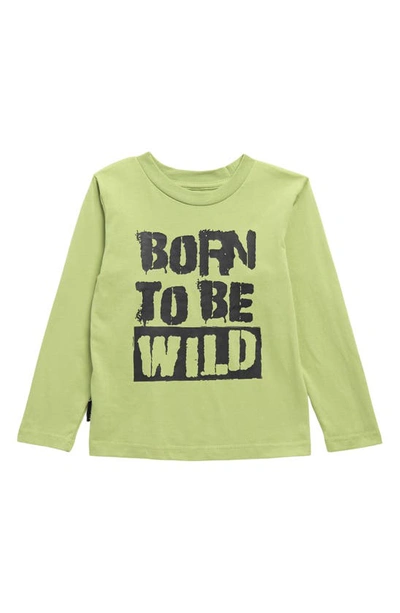 Shop Dot Australia Kids' Born To Be Wild Long Sleeve Tee In Olive