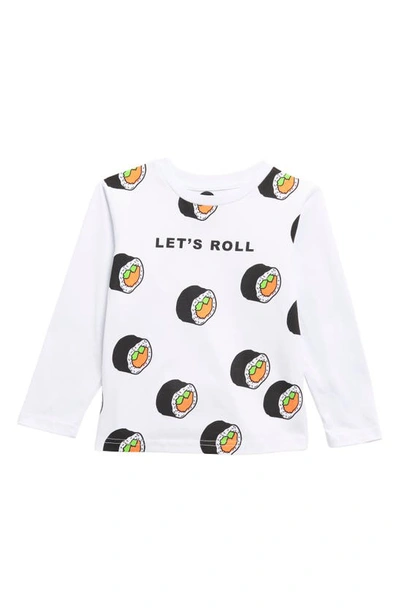 Shop Dot Australia Kids' Lets Roll Long Sleeve Tee In White