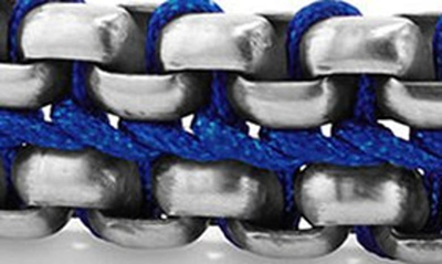 Shop David Yurman Chain Woven Box Chain Bracelet In Silver/ Blue