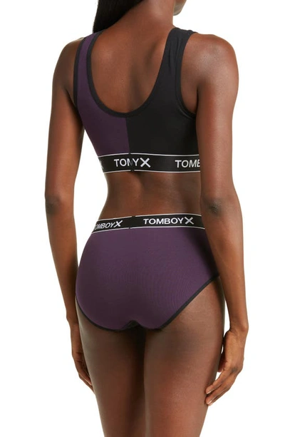 Shop Tomboyx Hipster Briefs In Checkers Colorblock- Plum