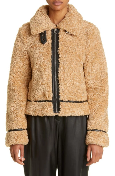 Shop Stand Studio Audrey Faux Shearling Jacket In Nougat