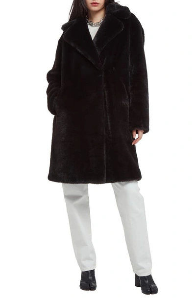 Shop Apparis Imani Faux Fur Coat In Noir