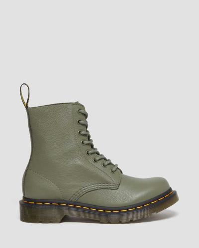 Shop Dr. Martens' 1460 Women's Pascal Virginia Leather Boots In Khaki Green