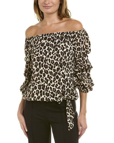 Shop Vince Camuto Off-the-shoulder Top In Brown