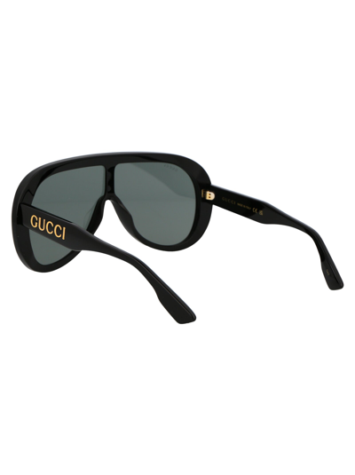 Shop Gucci Sunglasses In 001 Black Black Grey