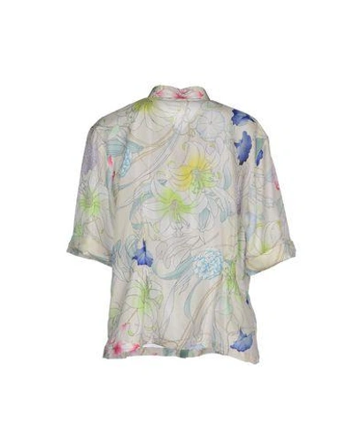 Shop Dries Van Noten Floral Shirts & Blouses In Light Grey