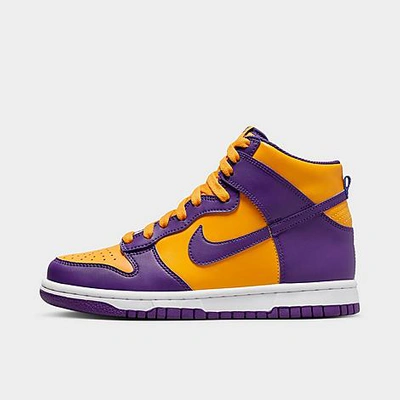Shop Nike Big Kids' Dunk High Casual Shoes In Court Purple/gold