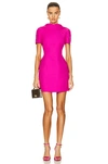 Valentino Bow-detailed Wool And Silk-blend Crepe Mini Dress In Pink