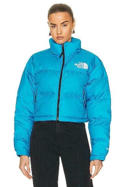 Shop The North Face Nuptse Short Jacket In Acoustic Blue