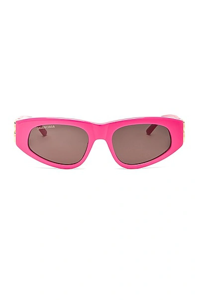 Shop Balenciaga Dynasty Sunglasses In Lipstick Pink