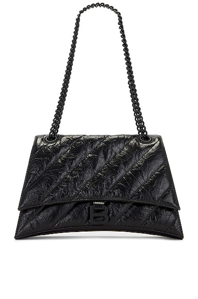 BALENCIAGA MEDIUM CRUSH CHAIN SHOULDER BAG 