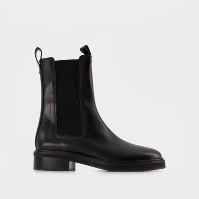 Aeyde Jack Leather Ankle Boots In Black