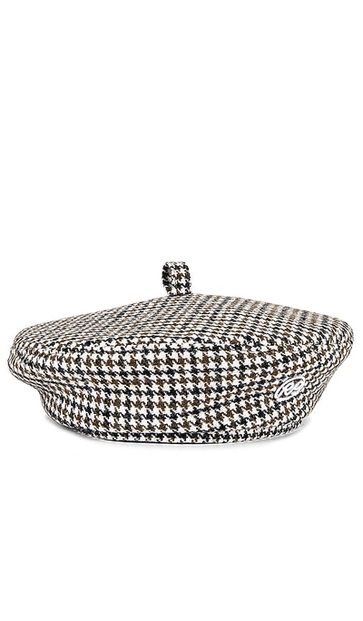 Shop Ruslan Baginskiy Houndstooth Beret In Multicolor