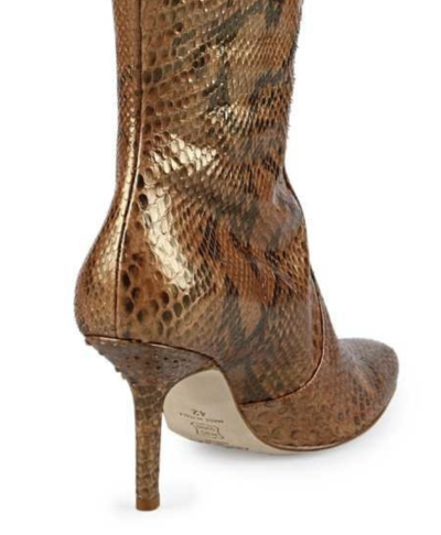 Pre-owned High Anyi Mordi London Python Leather Gold Stiefel Boots Schuhe Shoes  Knee 41,5