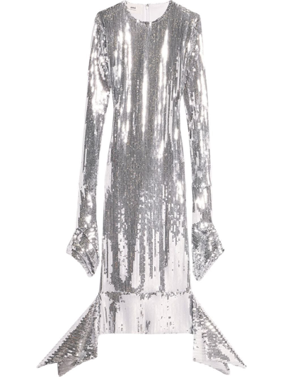 Shop Ami Alexandre Mattiussi Sequin-embellished Midi Dress In 900