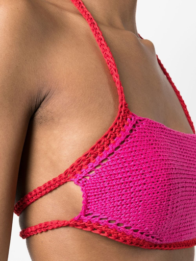 Shop Concepto Crochet-knit Bandeau Top In Pink
