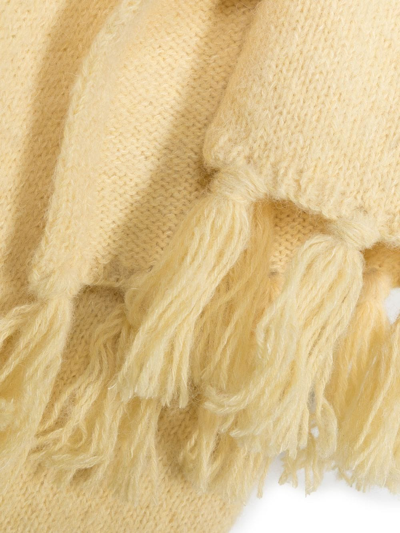 Shop Our Legacy Tasselled Wool Scarf In Neutrals