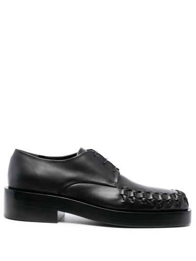Shop Jil Sander Braided Lace-up Shoes In Black