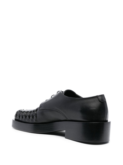 Shop Jil Sander Braided Lace-up Shoes In Black
