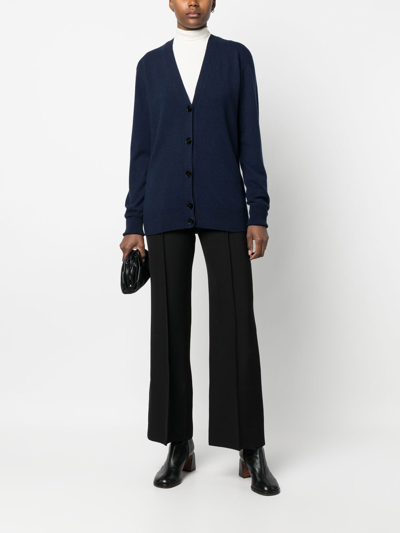 Jil Sander Button-down Cashmere Cardigan In Blue