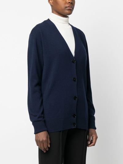 Shop Jil Sander Button-down Cashmere Cardigan In Blue