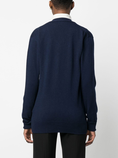 Jil Sander Button-down Cashmere Cardigan In Blue