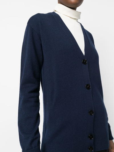 Shop Jil Sander Button-down Cashmere Cardigan In Blue