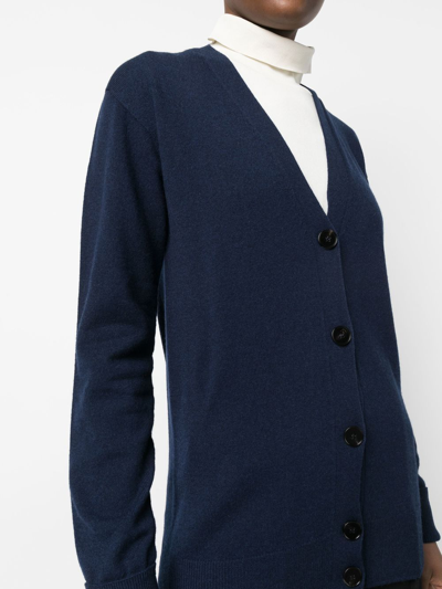 Jil Sander Button-down Cashmere Cardigan In Blue