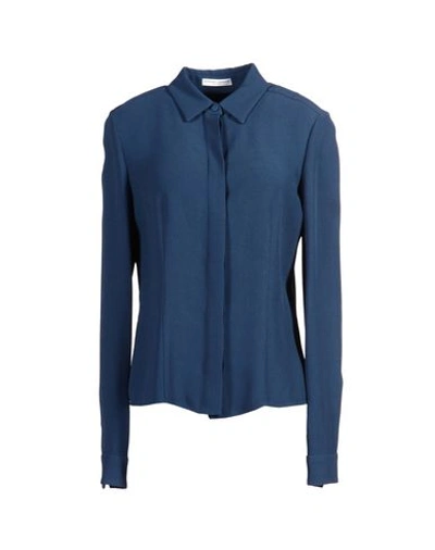 Barbara Casasola Solid Color Shirts & Blouses In Slate Blue