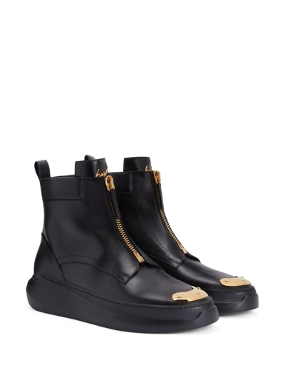 Shop Giuseppe Zanotti Denoel Zip Ankle Boots In Black