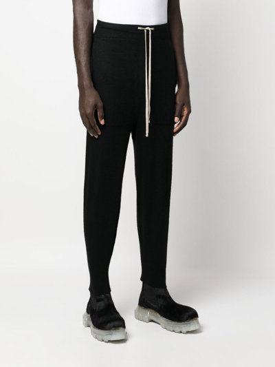 Shop Rick Owens Drawstring-waist Cashmere Track Pants In Black